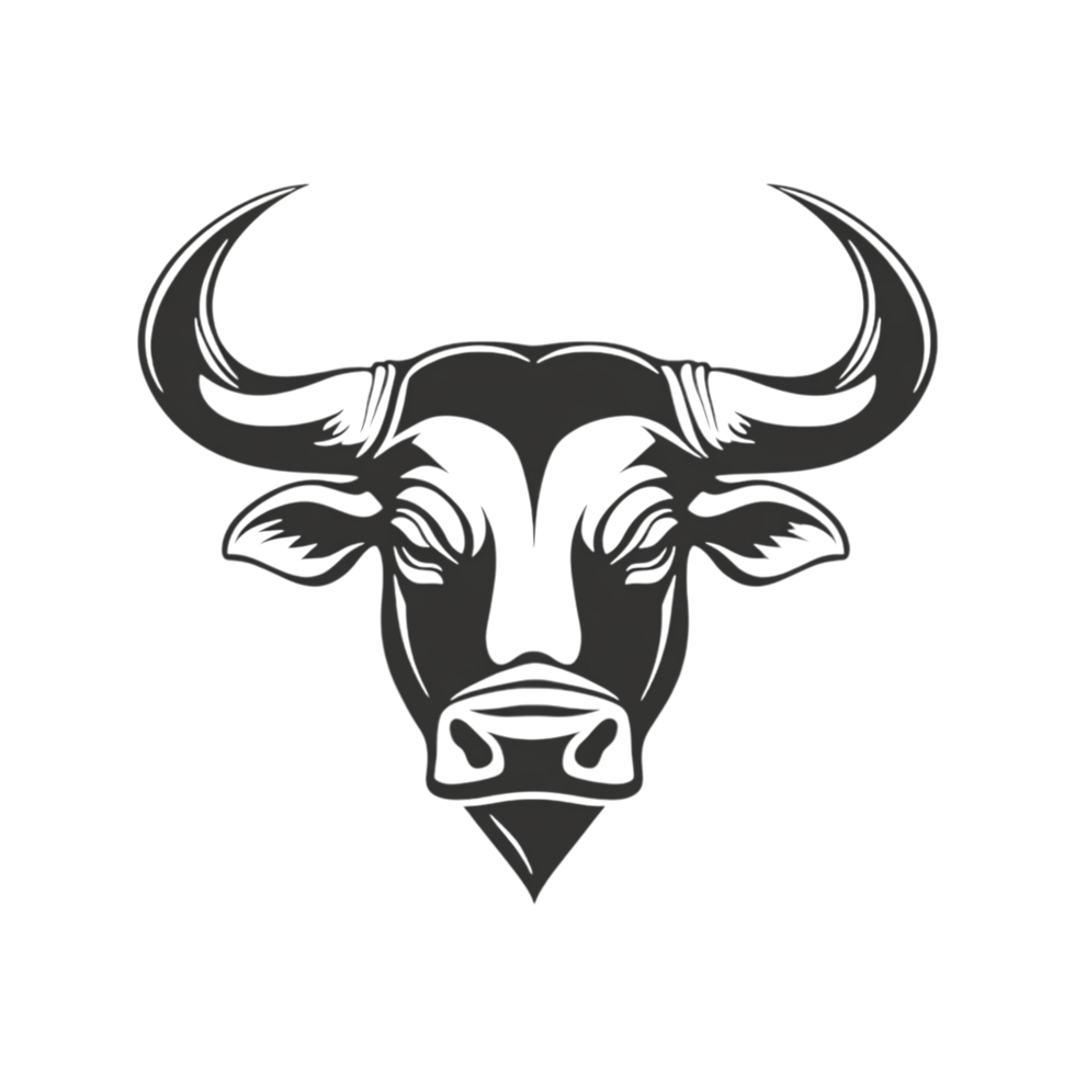 Bull face logo isolated on transparent background png
