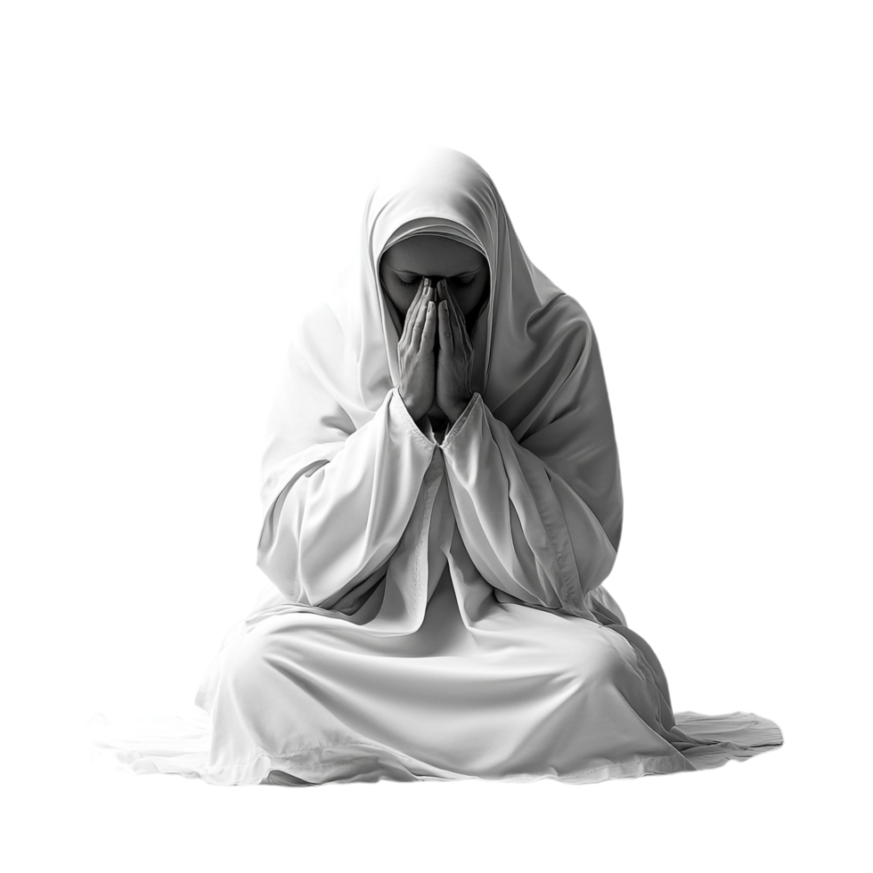 nun praying on a transparent background png