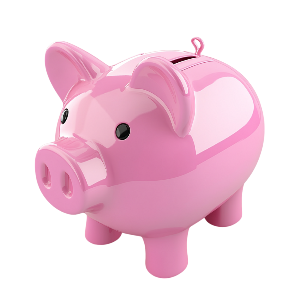 pink piggy bank on a transparent background png