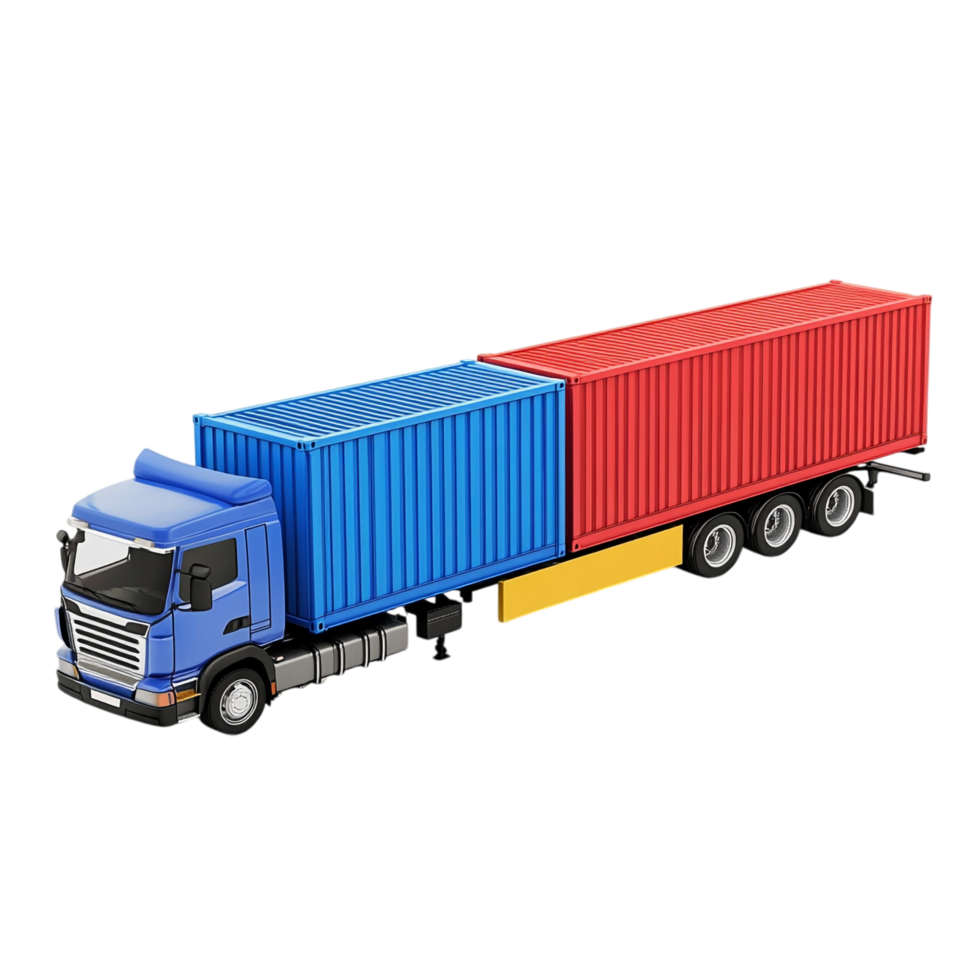 image of isolated semi trailer trucks with cargo containers png
