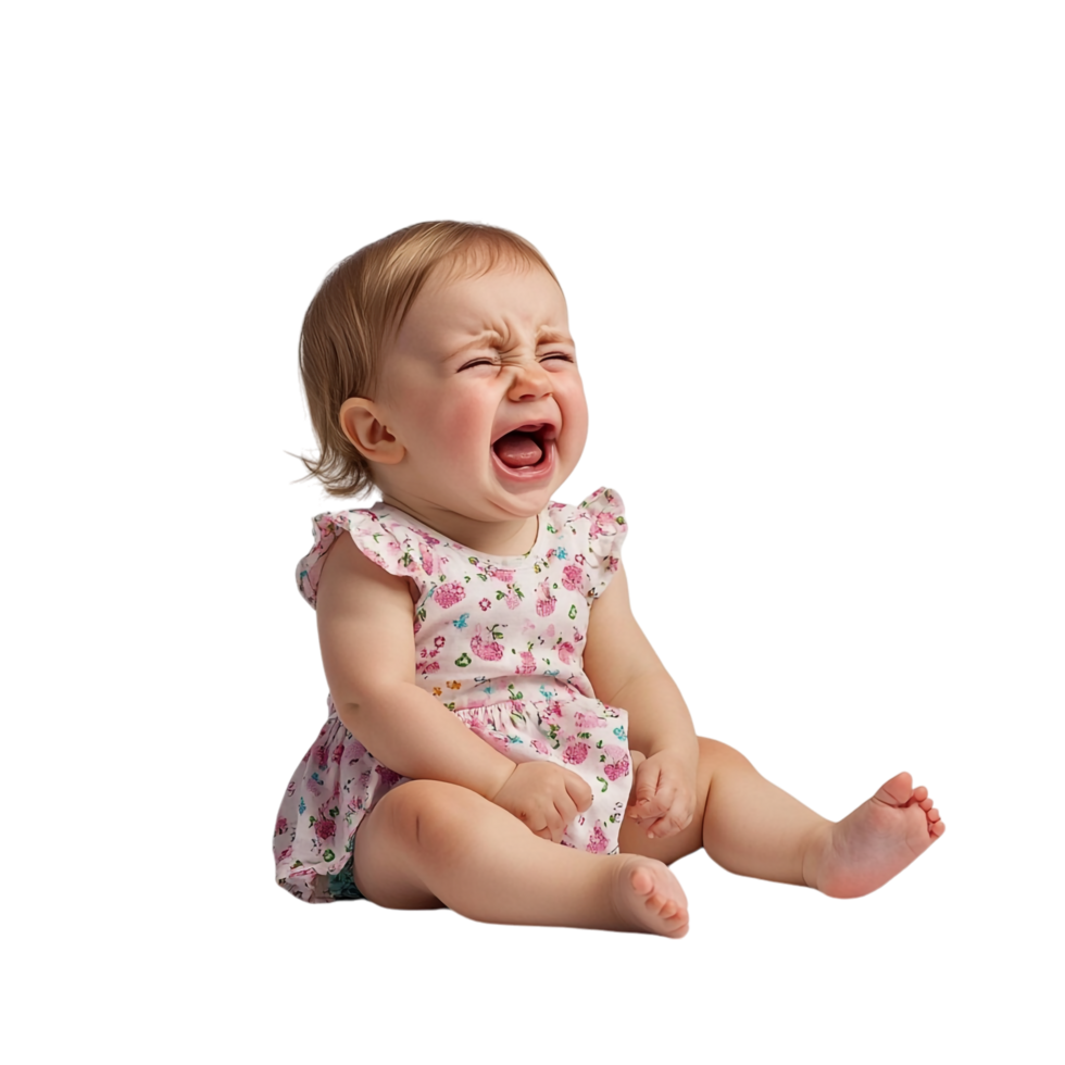 Crying Baby Girl on transparent background png