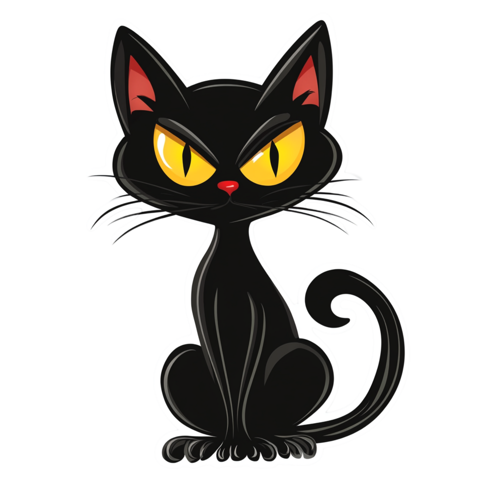 Halloween cat sticker scary cat design png