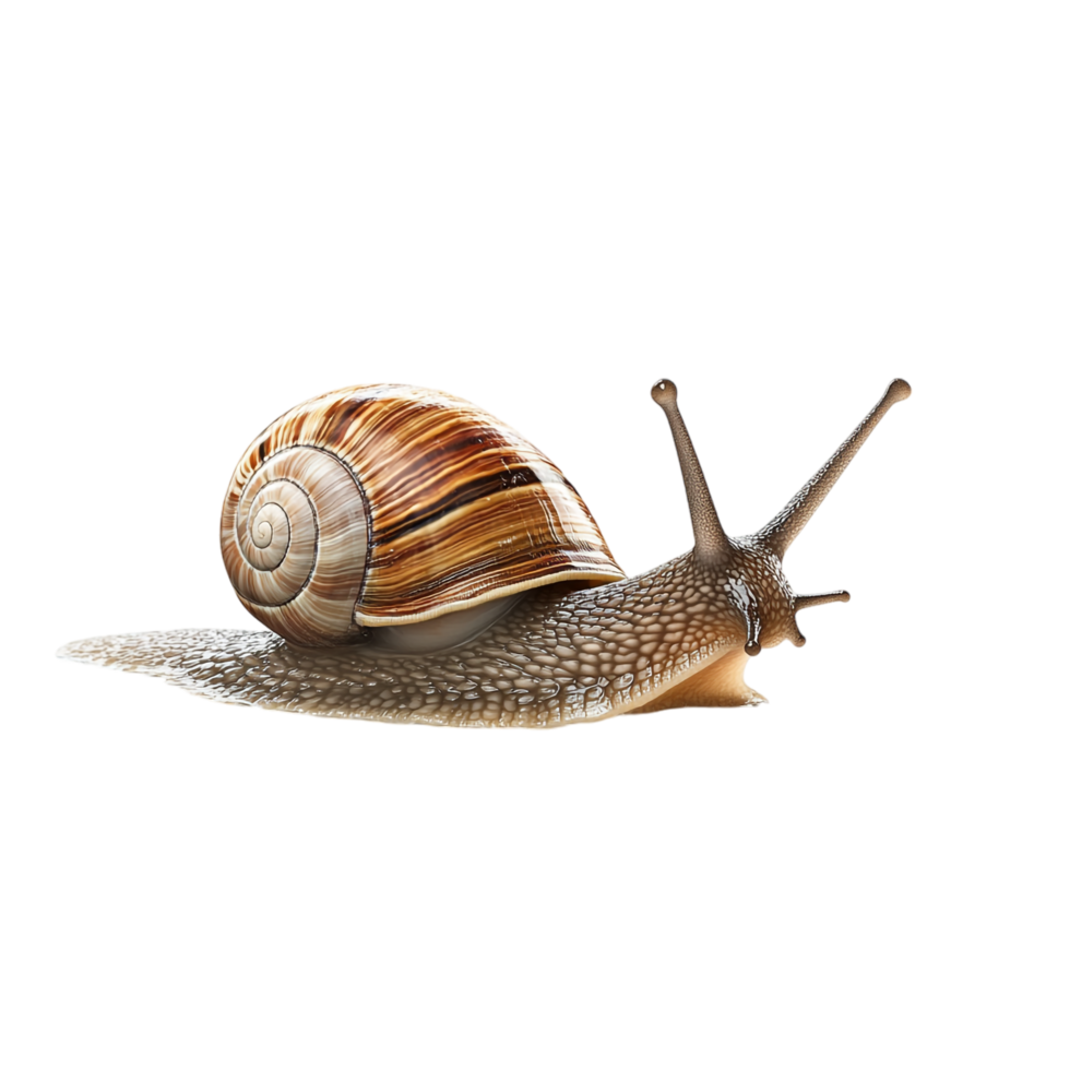 A snail moving through water against a transparent background png