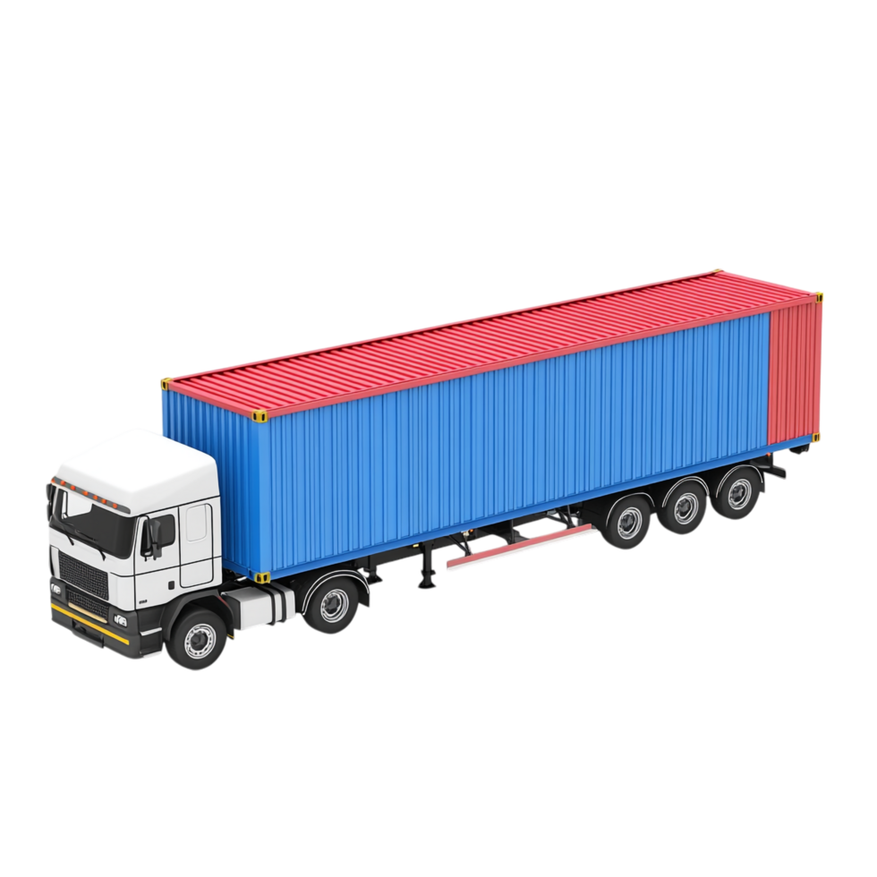 image of isolated semi trailer trucks with cargo containers png