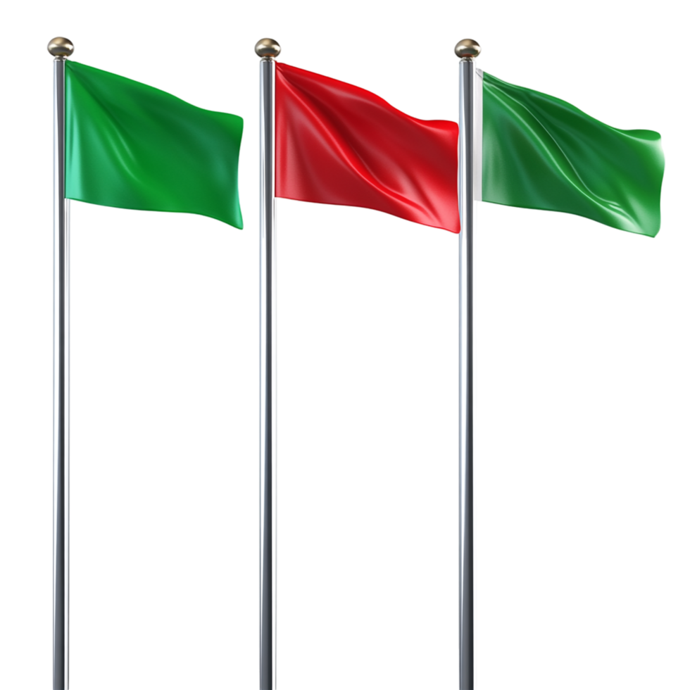 Golf Flagstick and Flag Set on transparent background png
