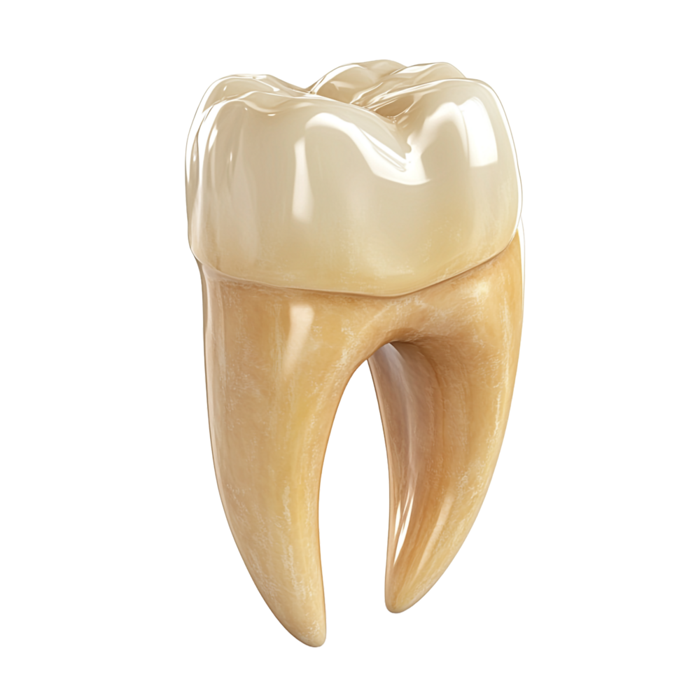 Yellowish tooth on a transparent background png