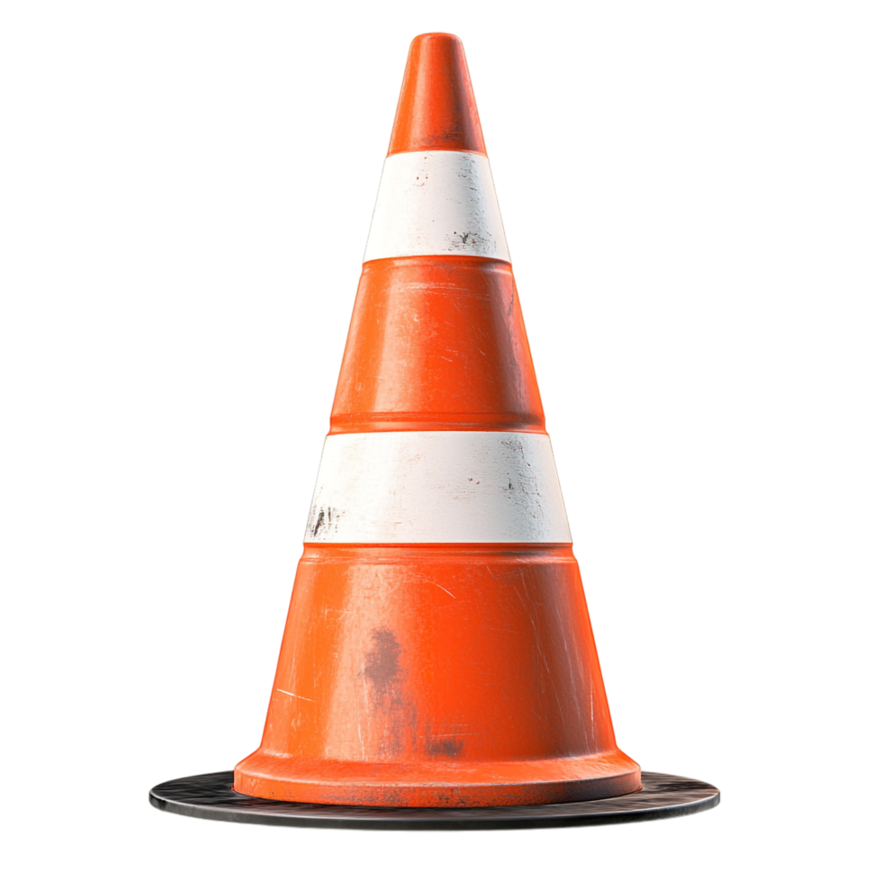 image of a traffic cone PNG clipart on a transparent background