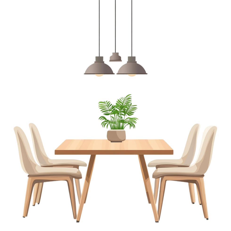 Hand dining room vector clipart on a transparent background png