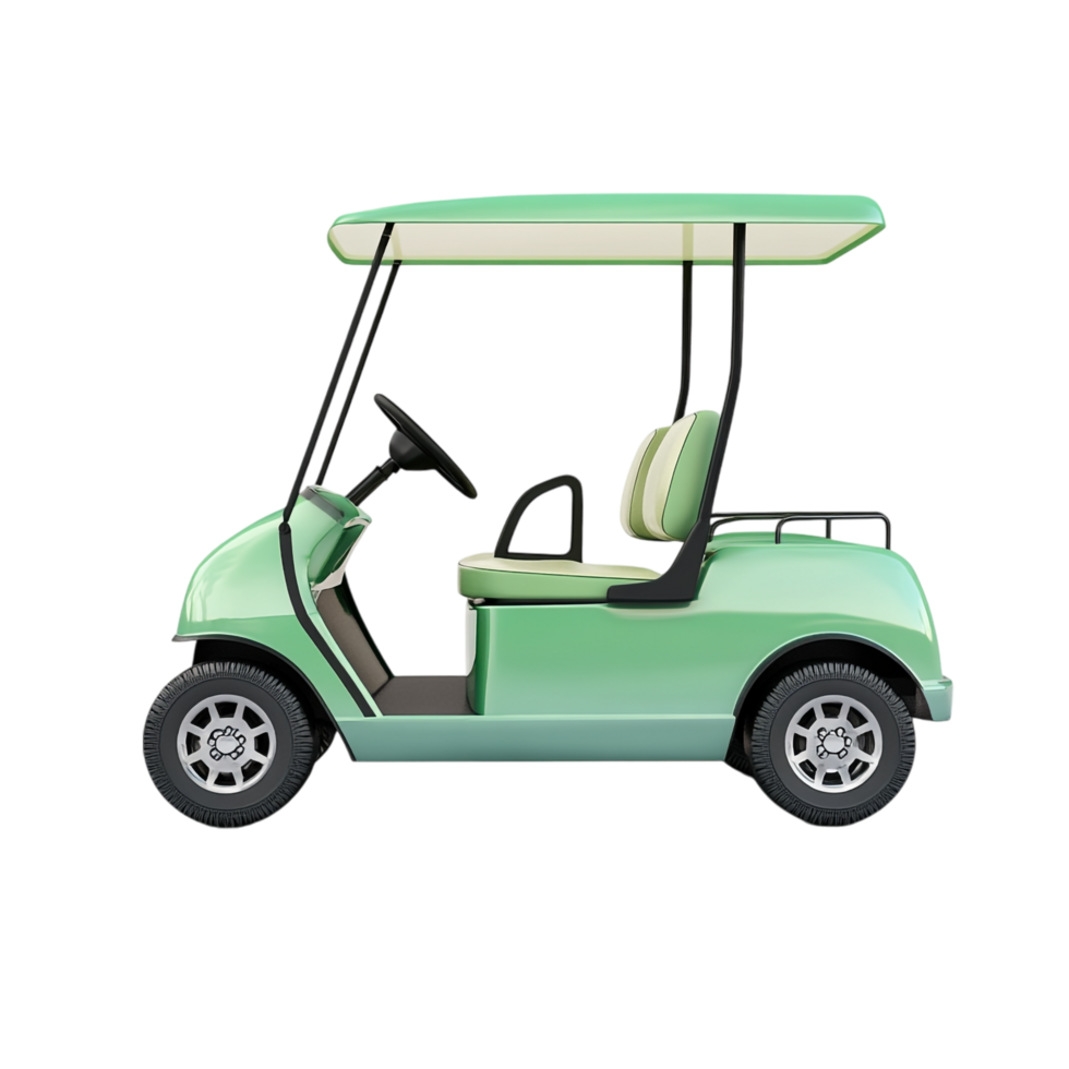 Green Golf Cart on transparent background png