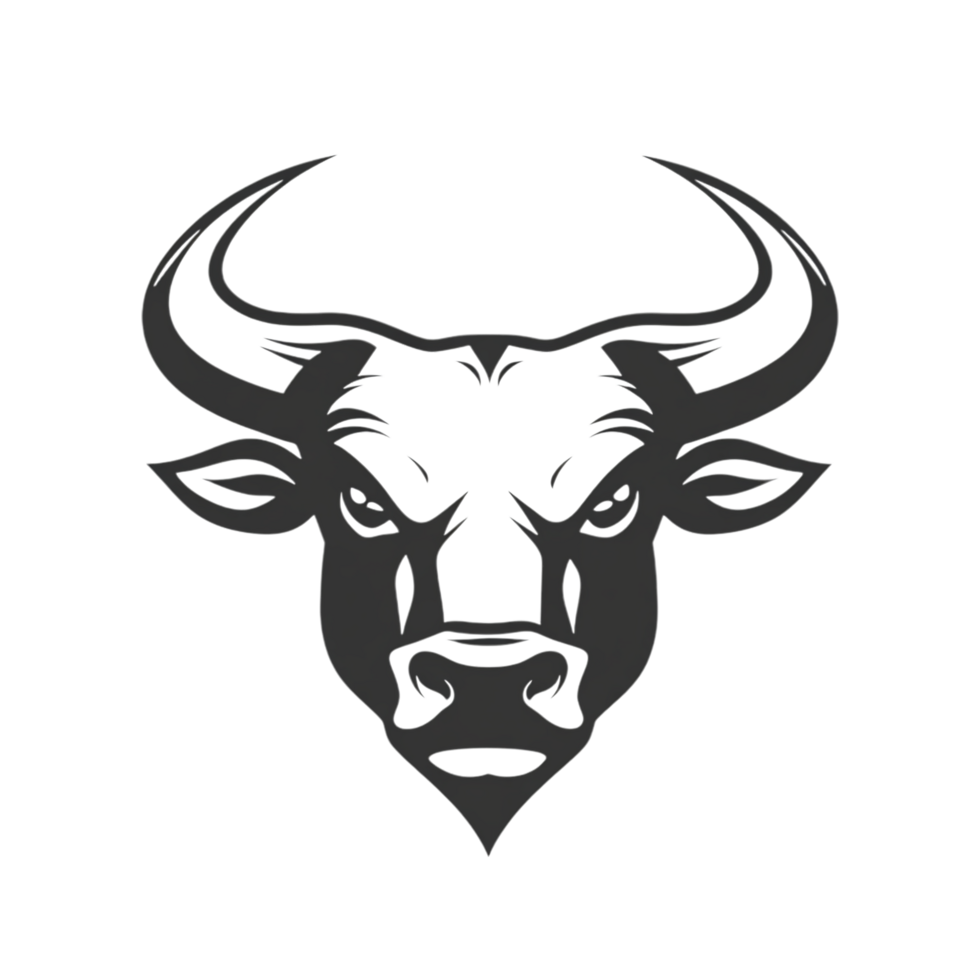 Bull face logo isolated on transparent background png