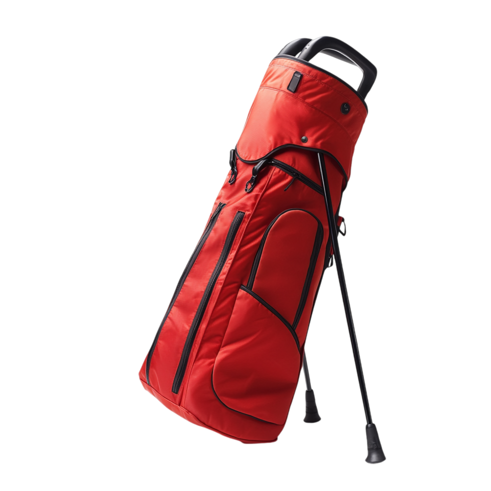 red golf carry stand bag on a transparent background png