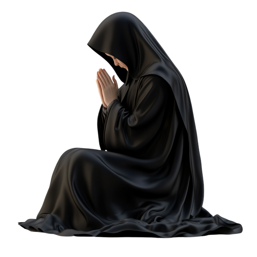 nun praying on a transparent background png