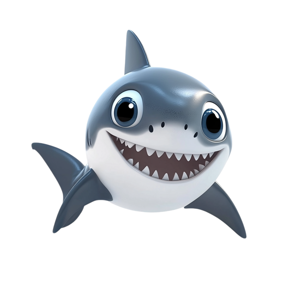 Baby shark isolated against a transparent background png
