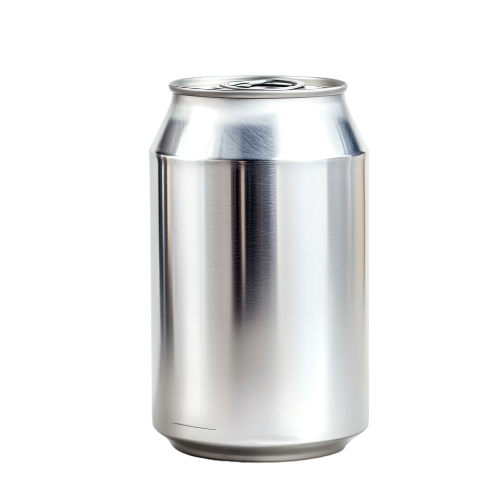 An aluminum soda can against a transparent background png
