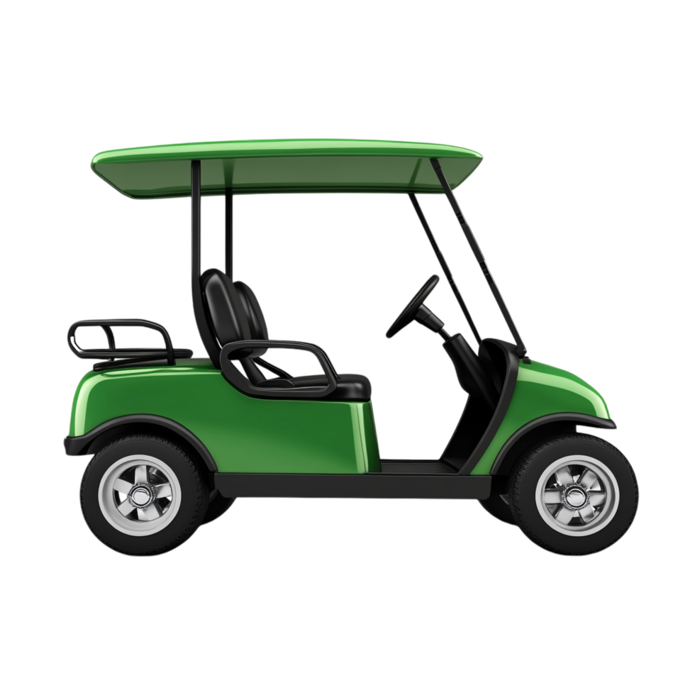 Green Golf Cart on transparent background png