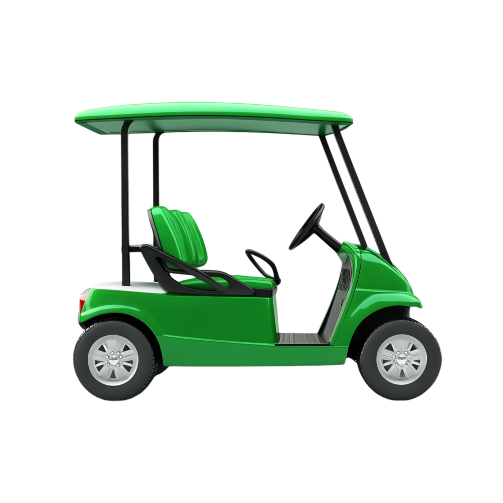 Green Golf Cart on transparent background png