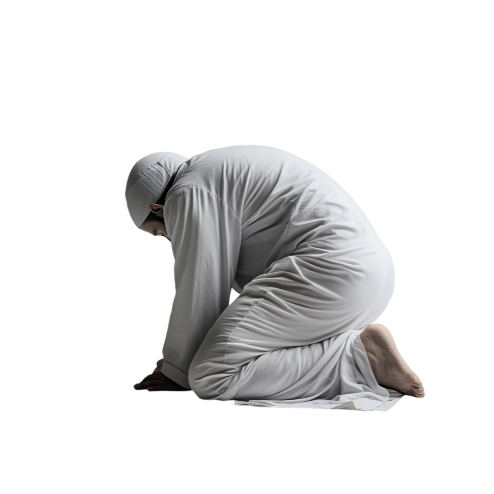 Muslim Salah prayer on a transparent background png