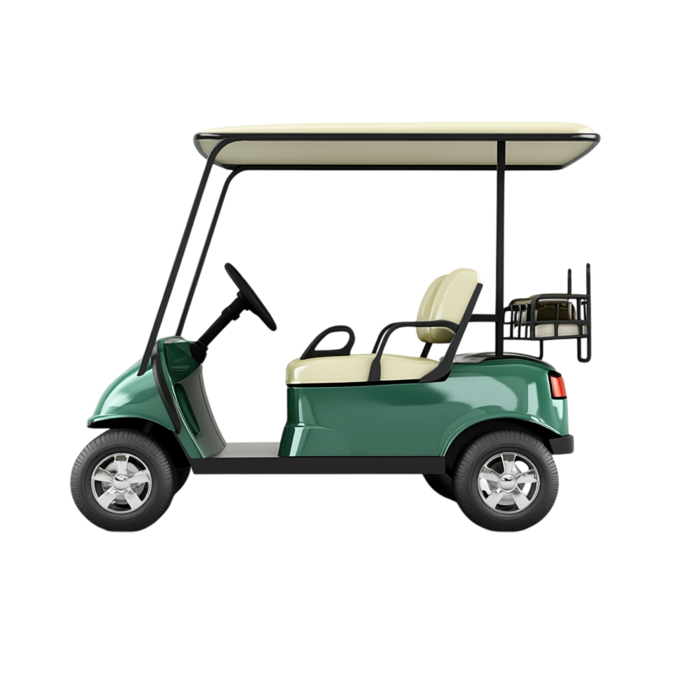 Green Golf Cart on transparent background png