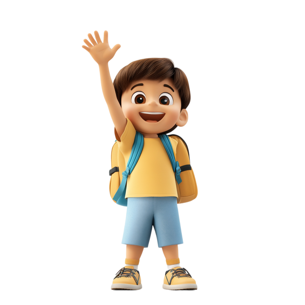 Kid Student Raising Hand on transparent background png