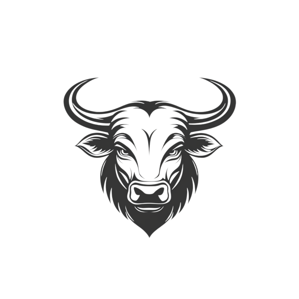 Bull face logo isolated on transparent background png
