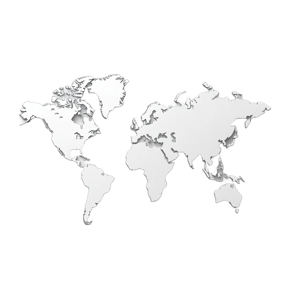 White map on a transparent background png