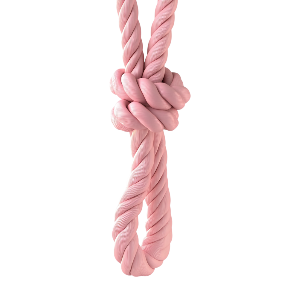 A rope with a pink tie against a transparent background png