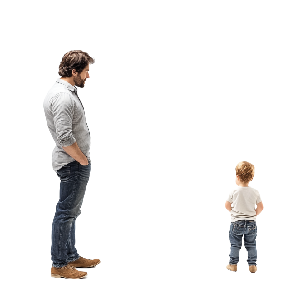 Worried parent watching their child take their first steps, conveying emotion and parental concern png