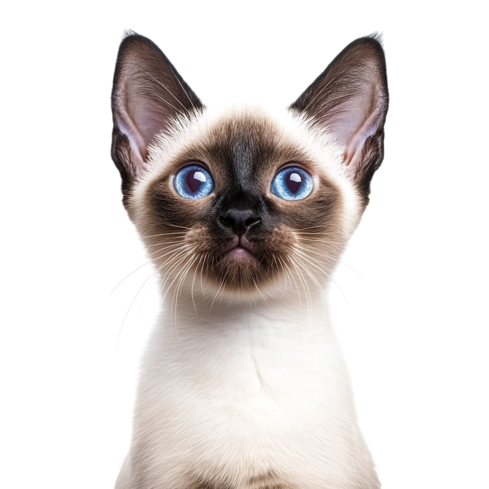 Curious Siamese Cat on transparent background png