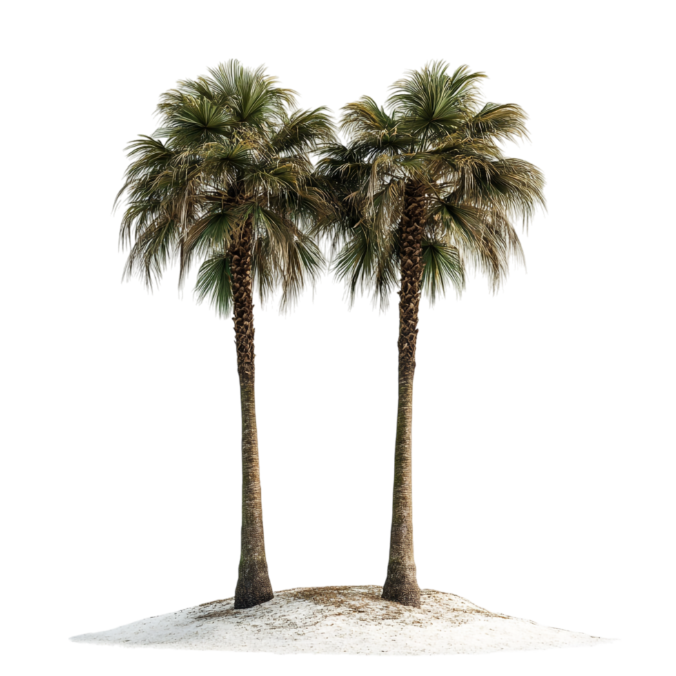 image of twin palm trees on a transparent background png