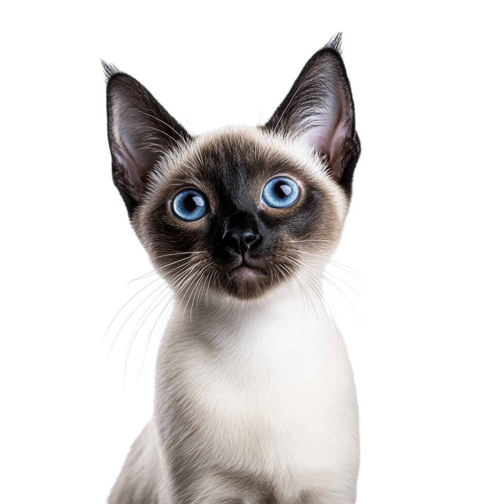 Curious Siamese Cat on transparent background png