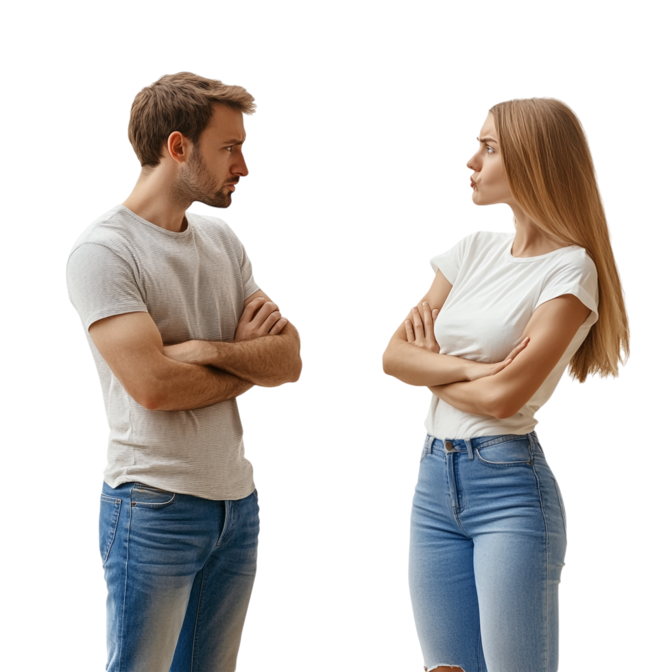 A man and woman standing next to each other png