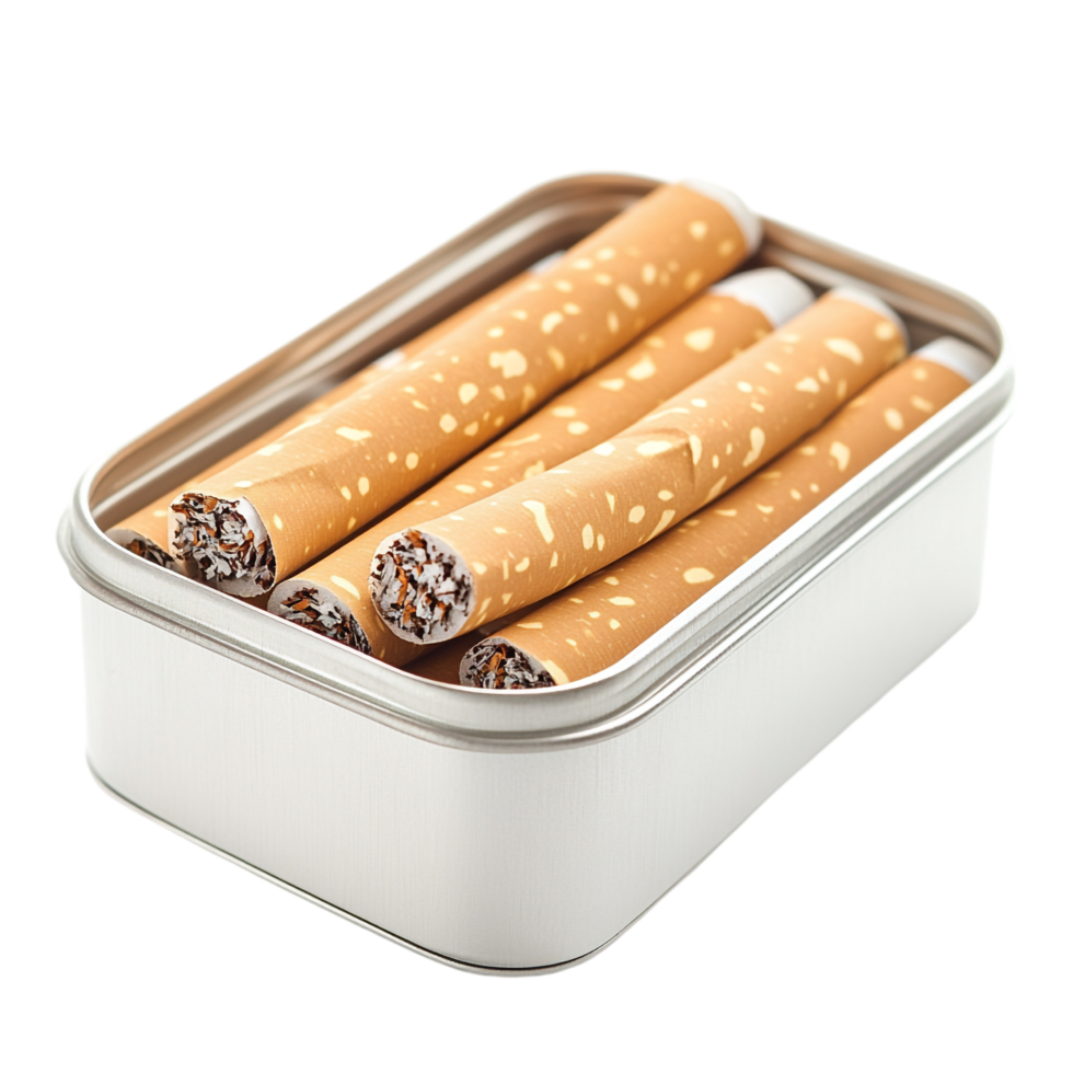 Cigarette in a tin isolated on transparent background png