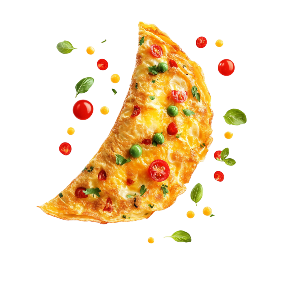 Floating Delicious Omelette on transparent background png