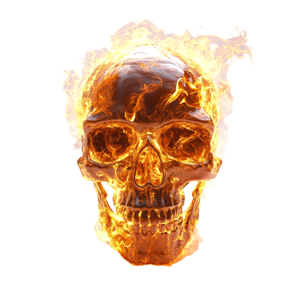Fire Skull on transparent background png