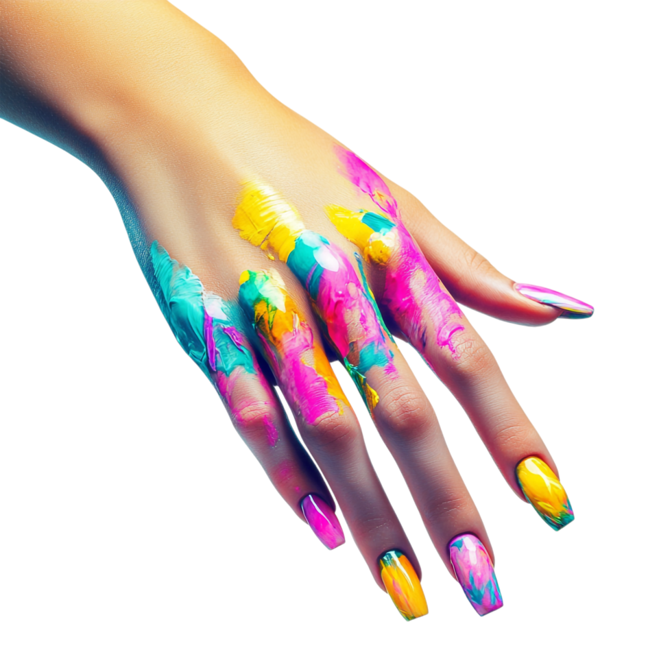 Woman with Painted Nails on transparent background png