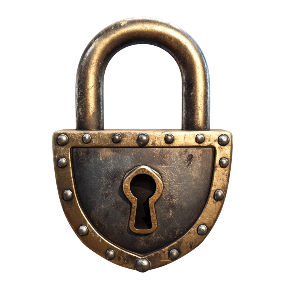 Cartoon padlock isolated on transparent background png