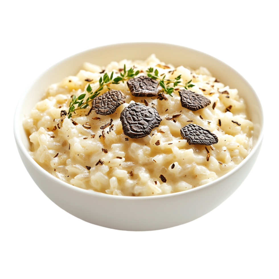 Creamy Risotto with Truffle Oil on transparent background png