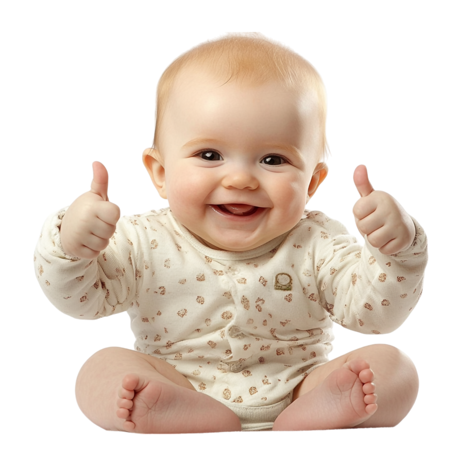 Baby Giving Two Thumbs Up on transparent background png