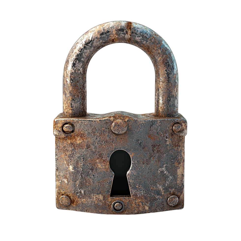 Cartoon padlock isolated on transparent background png