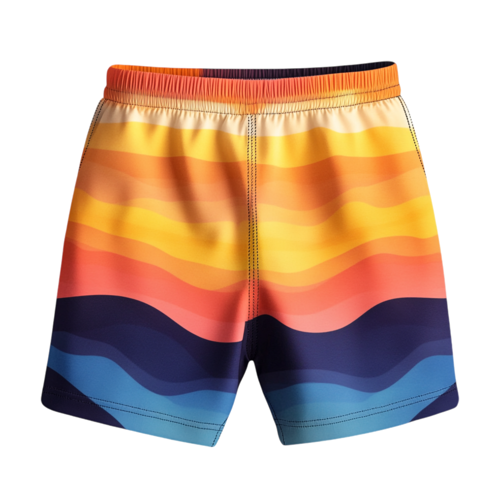 Colorful Sunset Shorts on transparent background png