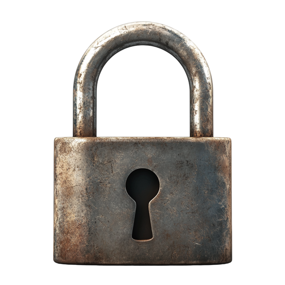 Cartoon padlock isolated on transparent background png