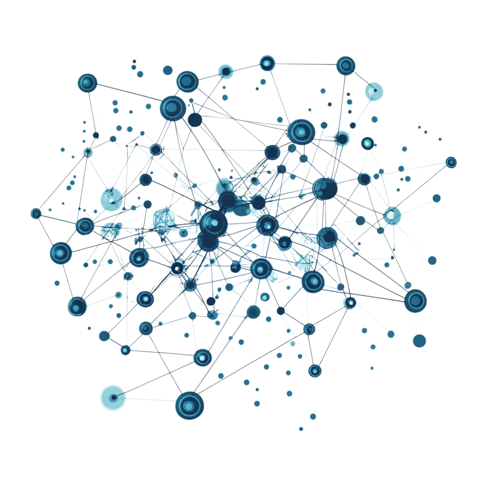Business network connecting dots tech design png