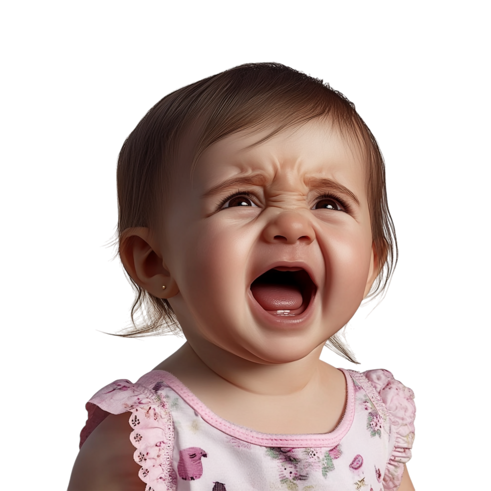 Crying Baby Girl on transparent background png