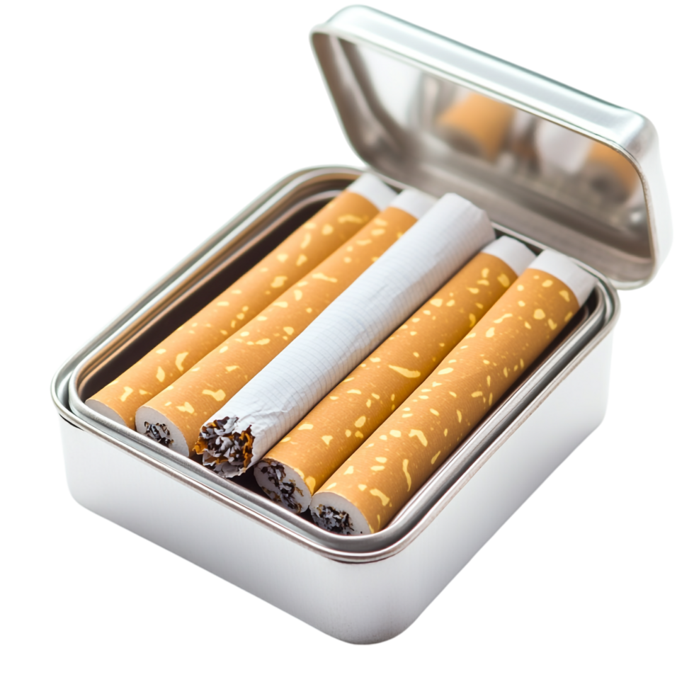 Cigarette in a tin isolated on transparent background png