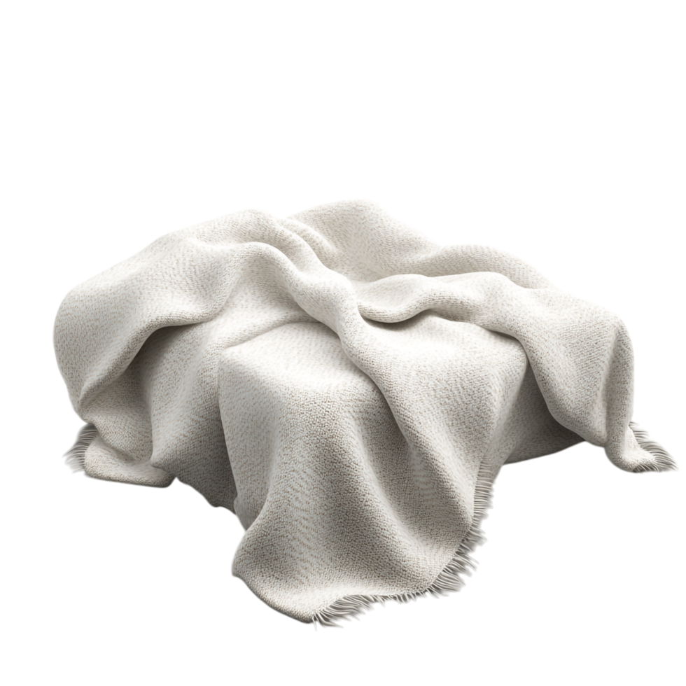 blanket on a transparent background rendered in 8K high detail png
