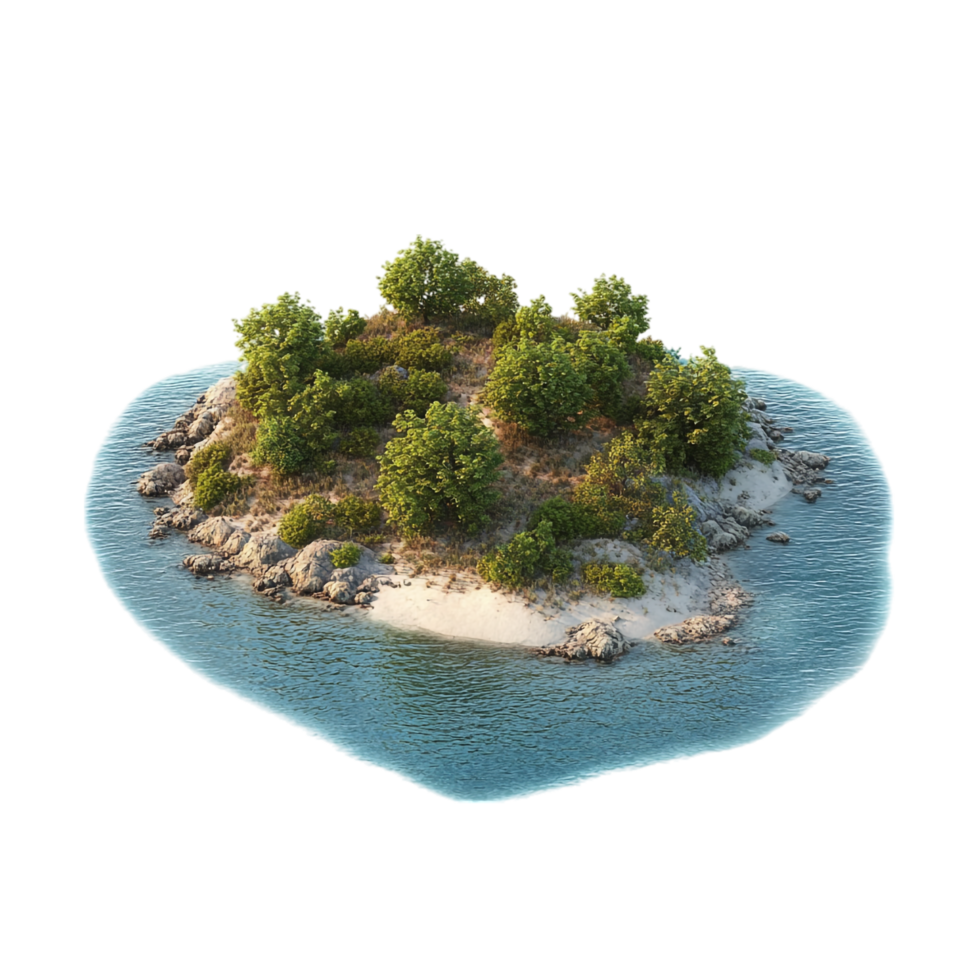 image of a small island on a transparent background png
