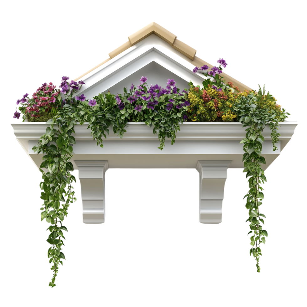 Eaves and Flowers on transparent background png
