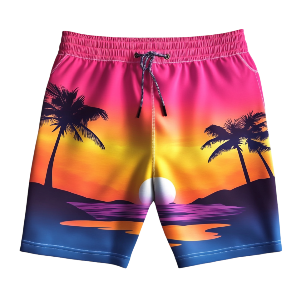 Colorful Sunset Shorts on transparent background png