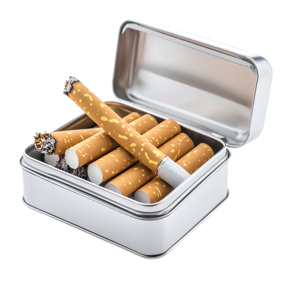 Cigarette in a tin isolated on transparent background png