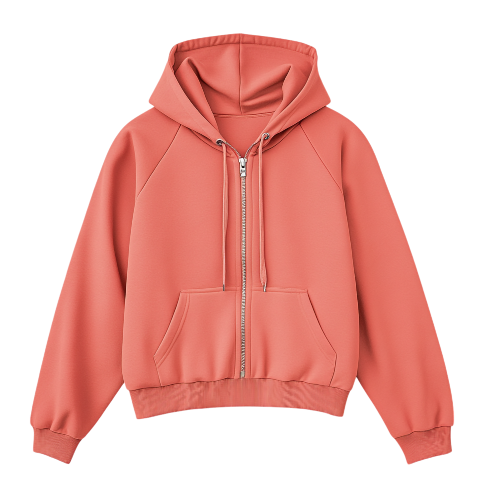 Cropped Zip Up Hoodie png